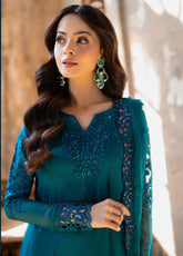 Ensembles By Azure Embroidered Chiffon 3 Piece Unstitched Suit AZU24F3P D-MYSTIC TEAL
